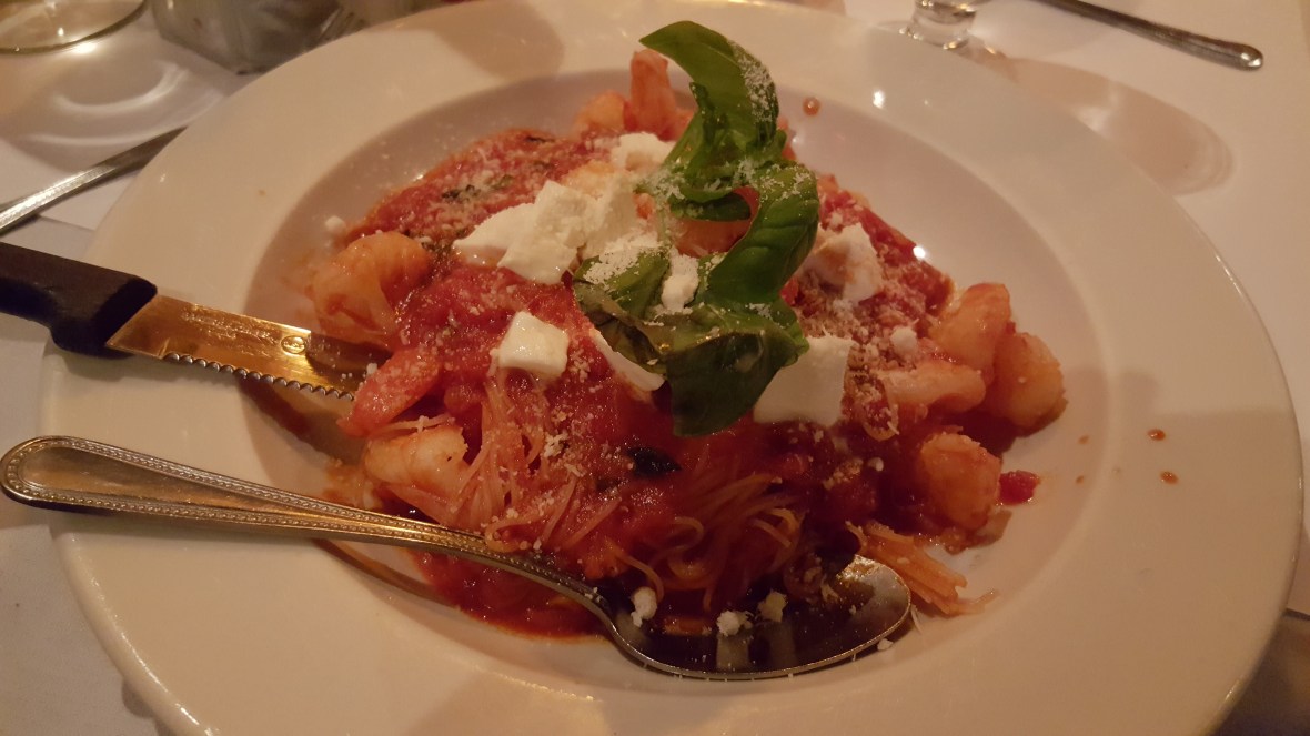 Angel hair pasta w/shrimp